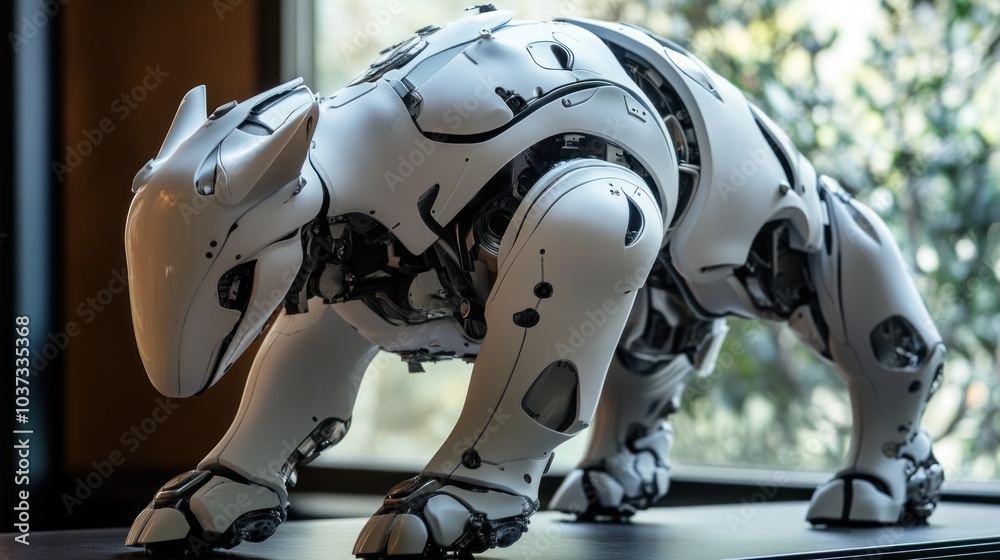 Fototapeta premium Robotic animals designed to assist in physical rehabilitation and mobility training.