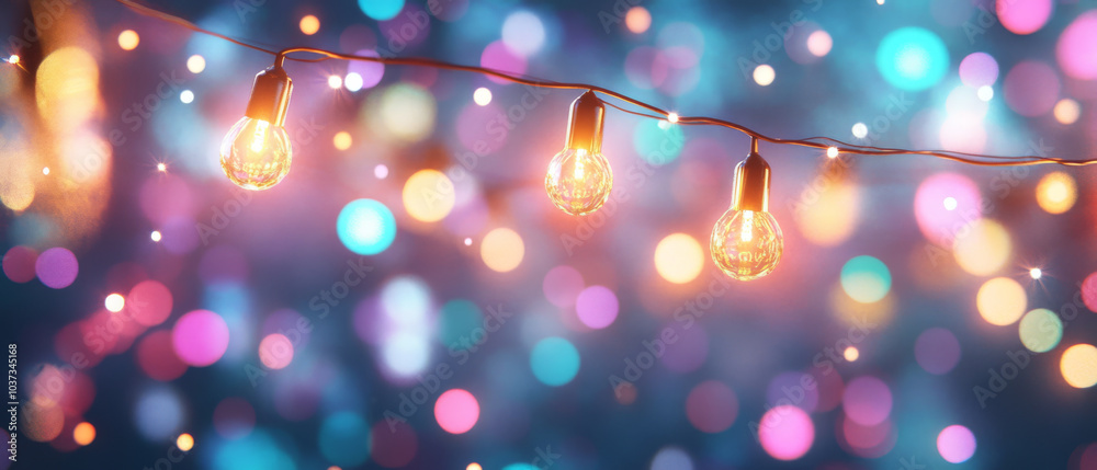 Twinkling lights create magical atmosphere, illuminating night with vibrant colors and soft bokeh effects. Perfect for festive occasions and celebrations Twinkling lights create magical atmosphere, illuminating night with vibrant colors and soft bokeh effects. Perfect for festive occasions and celebrations