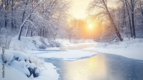 Snowy River Landscape at Sunset