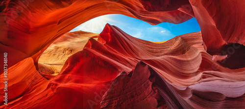 panoramic abstract background antelope canyon - travel concept