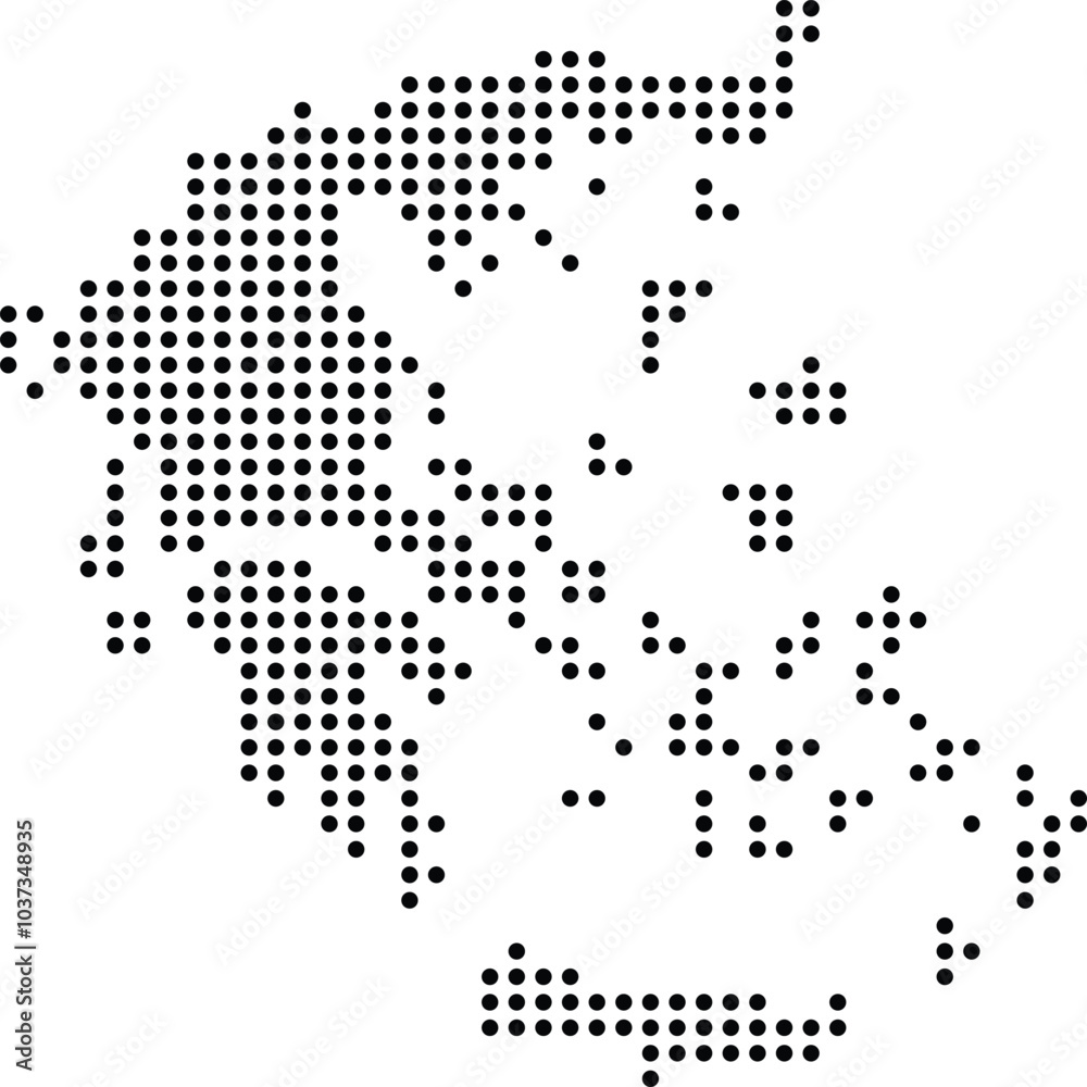 Greece dotted map Greece dotted map