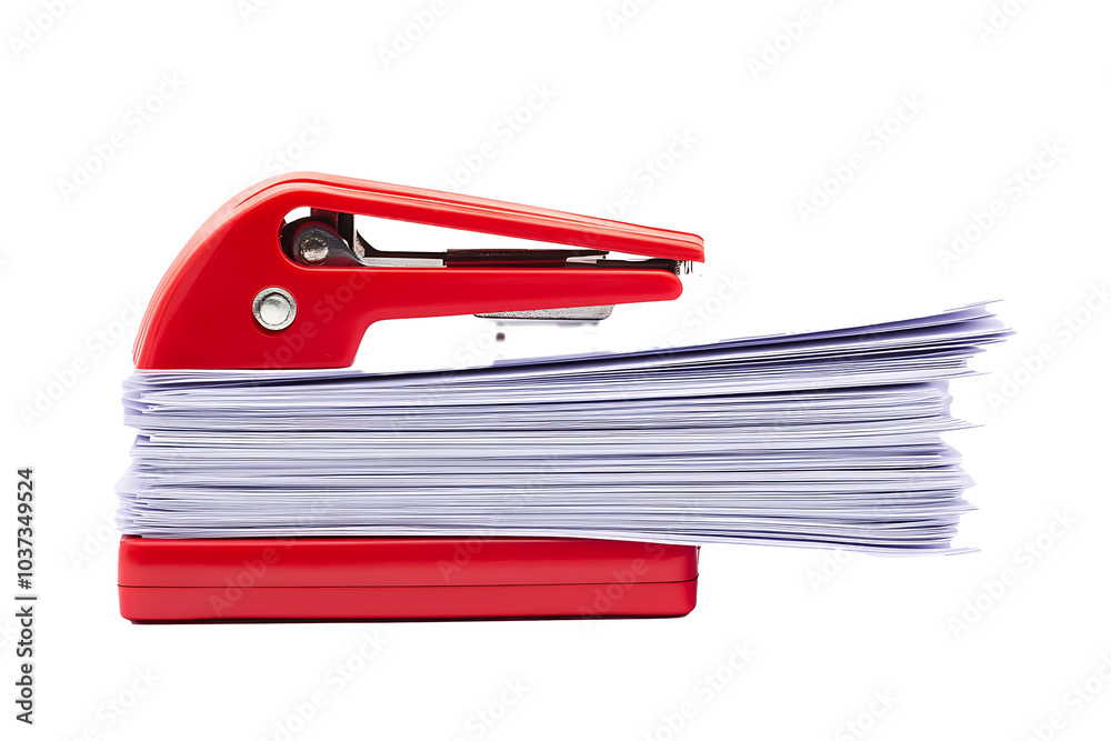 red stapler isolated on a white transparent background red stapler isolated on a white transparent background