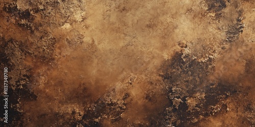 Aged bronze surface with rich brown and gold tones, featuring deep patina and weathered textures, perfect for industrial or vintage designs, selective focus

