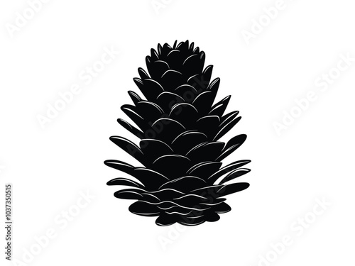 Pine Cone Silhouette | Christmas Nature Design