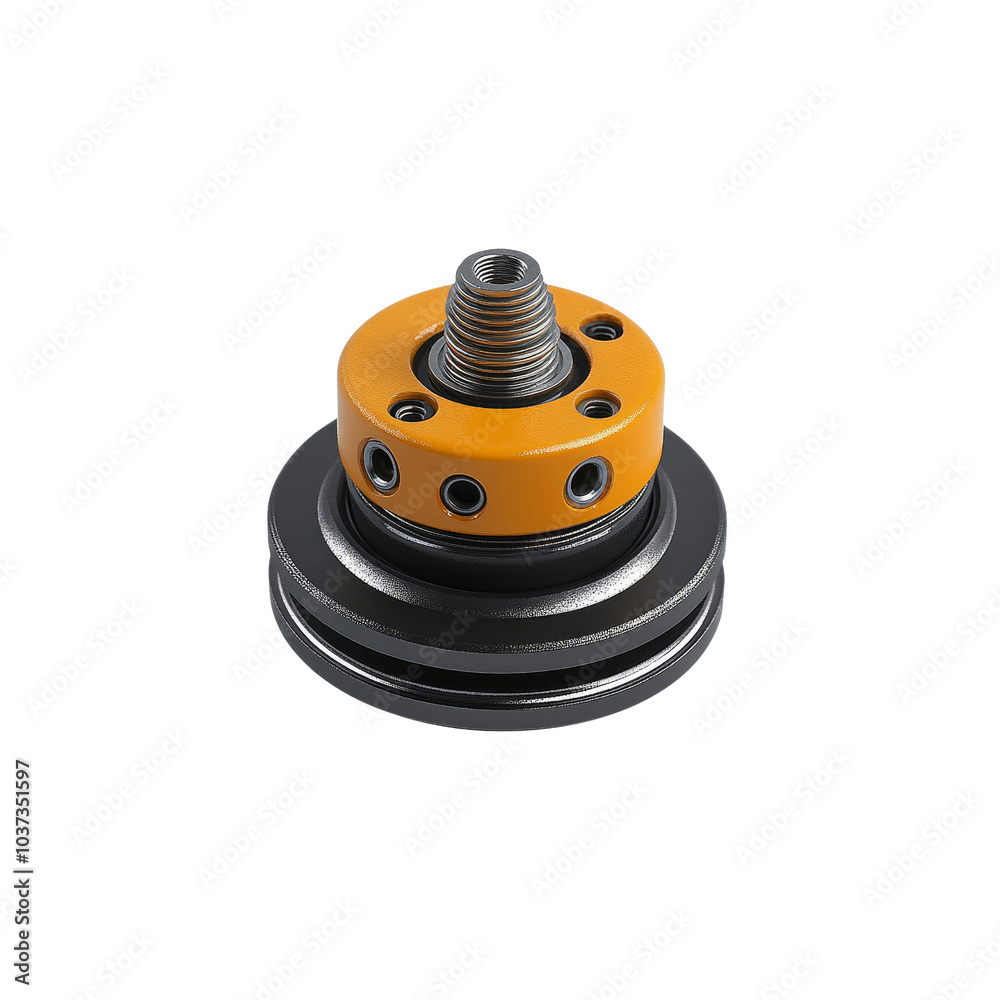 Industrial Machinery Part with Yellow and Black Detail Industrial Machinery Part with Yellow and Black Detail