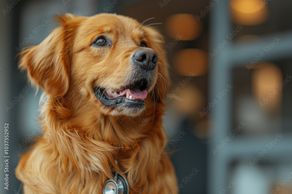 Dog and stethoscope isolated on black background. Little dog on reception at veterinary doctor. Generative AI Dog and stethoscope isolated on black background. Little dog on reception at veterinary doctor. Generative AI