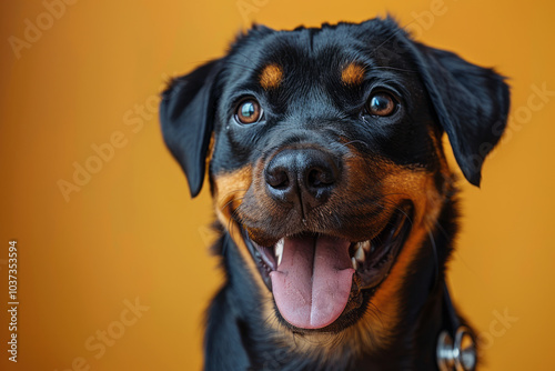 Dog and stethoscope isolated on black background. Little dog on reception at veterinary doctor. Generative AI