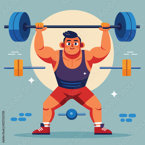 man lifting weights
