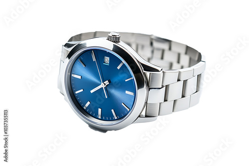 traditional wrist watch isolated on a white transparent background