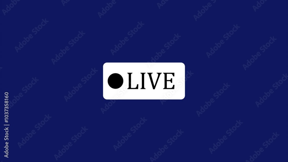 live on icon animation. video recording live animation with alpha channel. 4k videos on blue background. live on icon animation. video recording live animation with alpha channel. 4k videos on blue background.