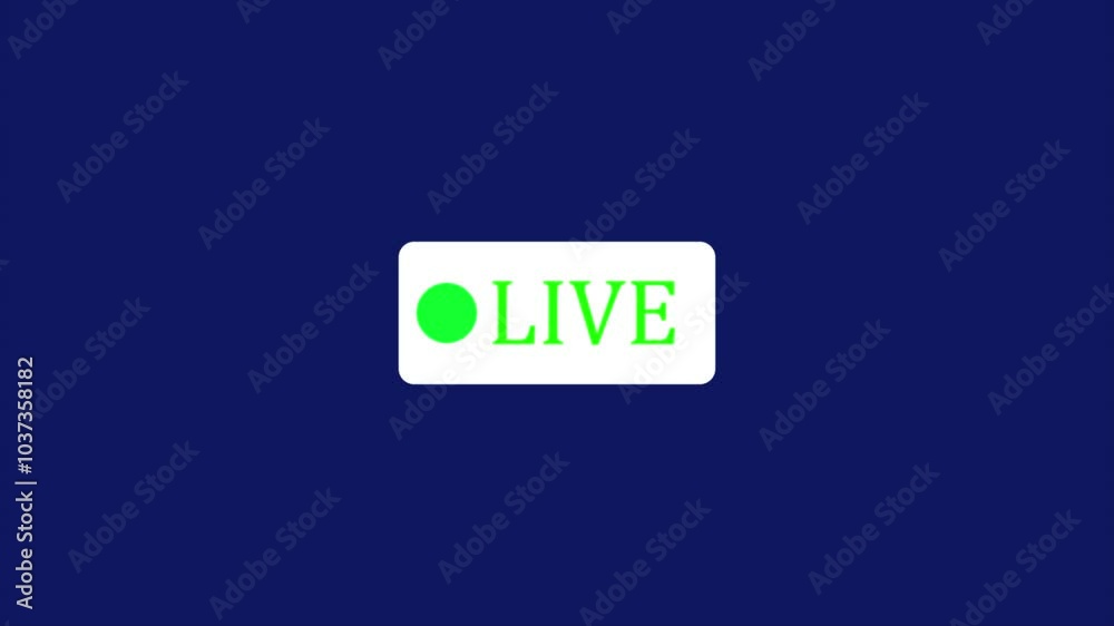 live on icon animation. video recording live animation with alpha channel. 4k videos on blue background. live on icon animation. video recording live animation with alpha channel. 4k videos on blue background.