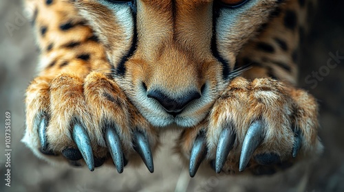 Close up of Cheetah Paws with Sharp Retractible Claws Wildlife Photography photo