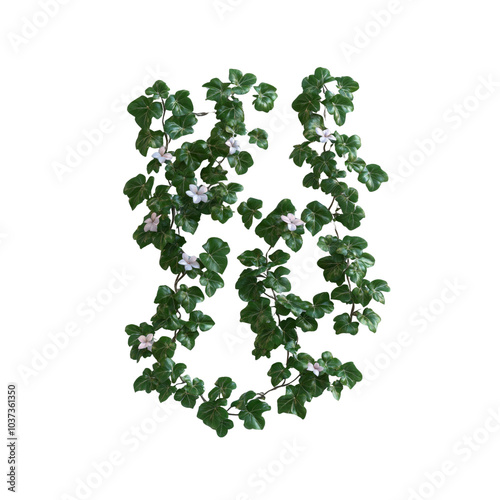 Wallpaper Mural Green Ivy with Delicate White Flowers Torontodigital.ca