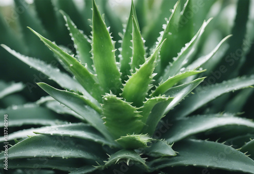 Aloe vera fresh leaves isolated on white background Treatment plant