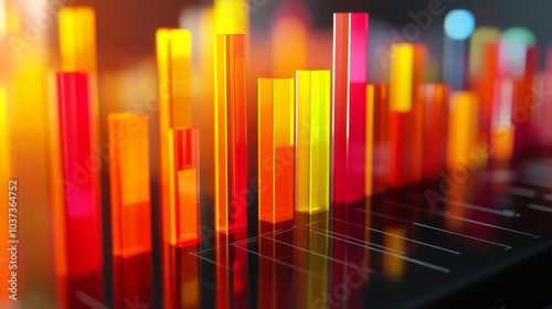 Colorful Abstract Bar Graph with Light Effects