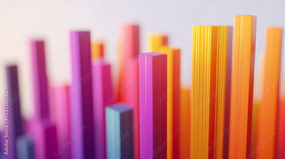 Colorful Stacked Bars with Vibrant Gradient Shades Colorful Stacked Bars with Vibrant Gradient Shades
