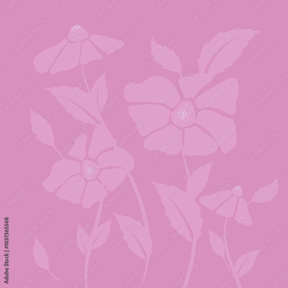 Obraz premium Abstract Botanical Doodle Art: Minimal Floral Shapes and Leaves for Print, Wallpaper, and Home Décor