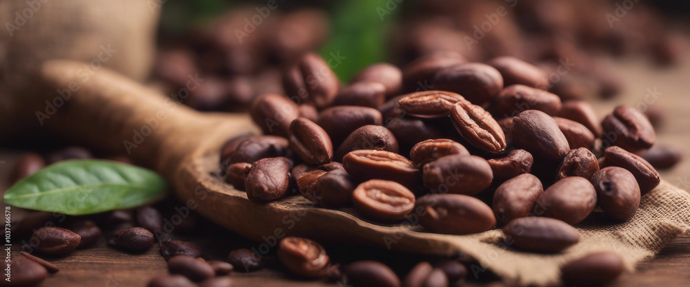 Obraz premium Concept of fresh and aromatic food cacao beans