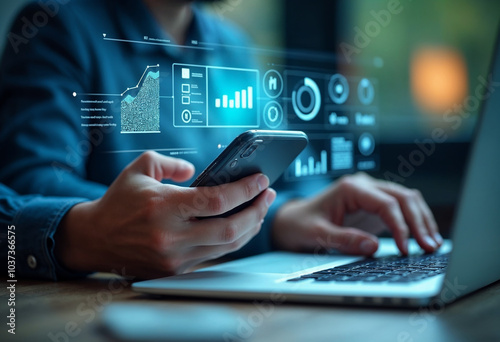 Futuristic Data Analytics and Business Growth Visualization