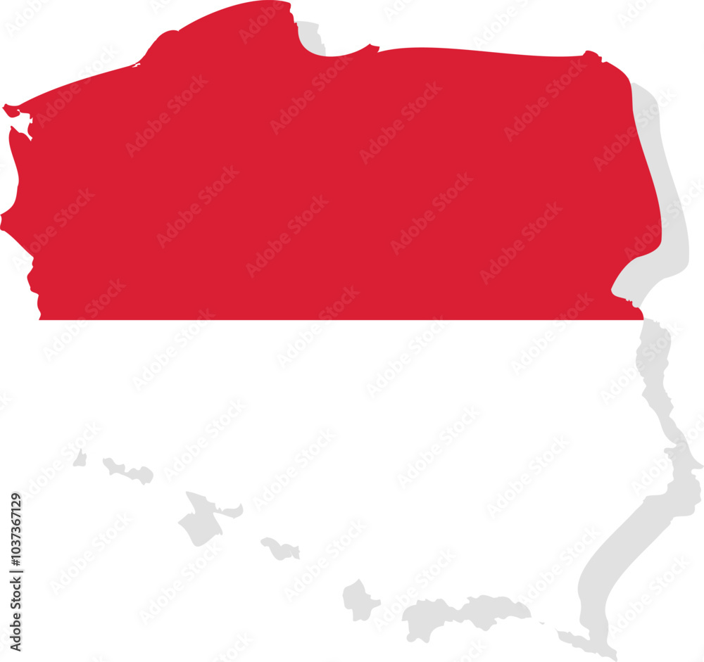 Obraz premium Poland map with in flag