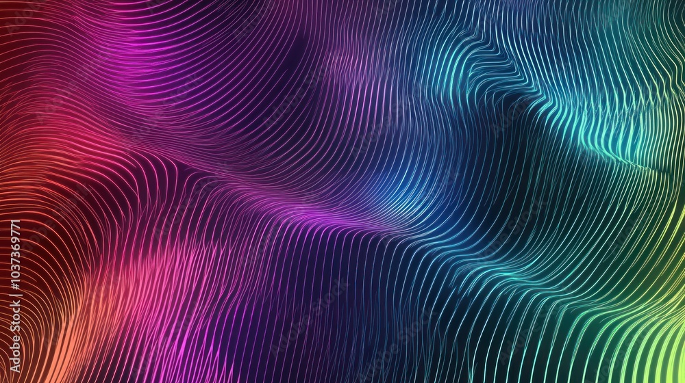 Abstract Colorful Lines with a Wavy Pattern Abstract Colorful Lines with a Wavy Pattern