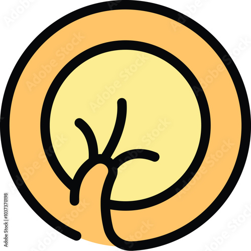 This top view icon depicts a human fetus developing in the womb