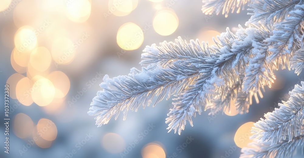 Rime-Covered Fir Branches. AI generated illustration. Rime-Covered Fir Branches. AI generated illustration.