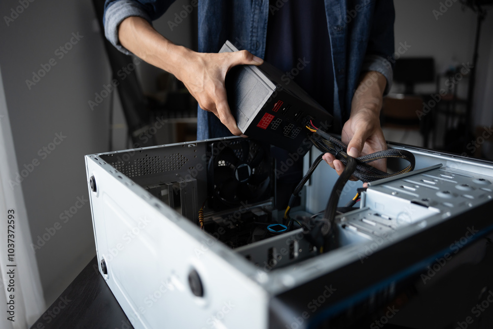 IT Engineer installing Hardware Equipment Development Facility Engineer Maintenance computer Motherboard Electronic repair shop technology business IT Engineer installing Hardware Equipment Development Facility Engineer Maintenance computer Motherboard Electronic repair shop technology business