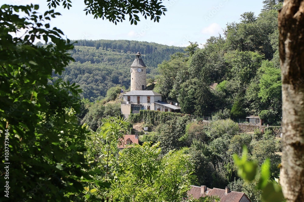 Tour de l'horloge, ville de Aubusson, département de la Creuse, France
