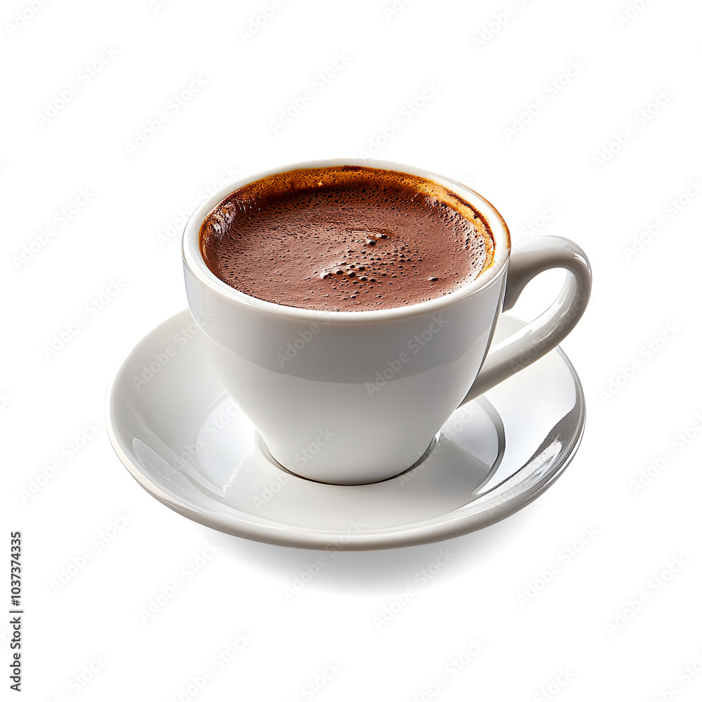 Hot Chocolate with Chocolate Shavings and Coffee Beans on a Transparent Background Hot Chocolate with Chocolate Shavings and Coffee Beans on a Transparent Background