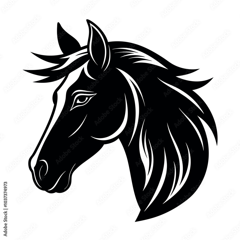 horse head silhouette icon horse head silhouette icon