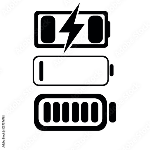 Battery icon with lightning bolt, indicating charging status.