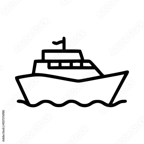 Ship icon for travel, transportation, and maritime.