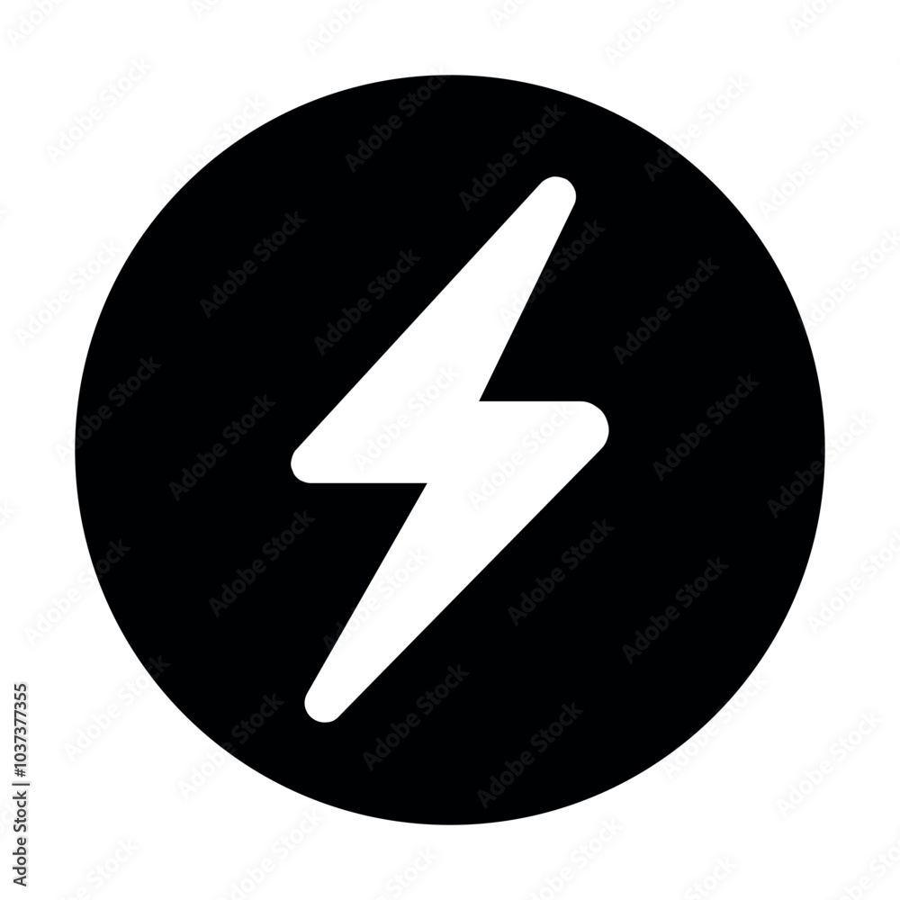 Lightning bolt icon symbolizing power, electricity, and energy. Lightning bolt icon symbolizing power, electricity, and energy.