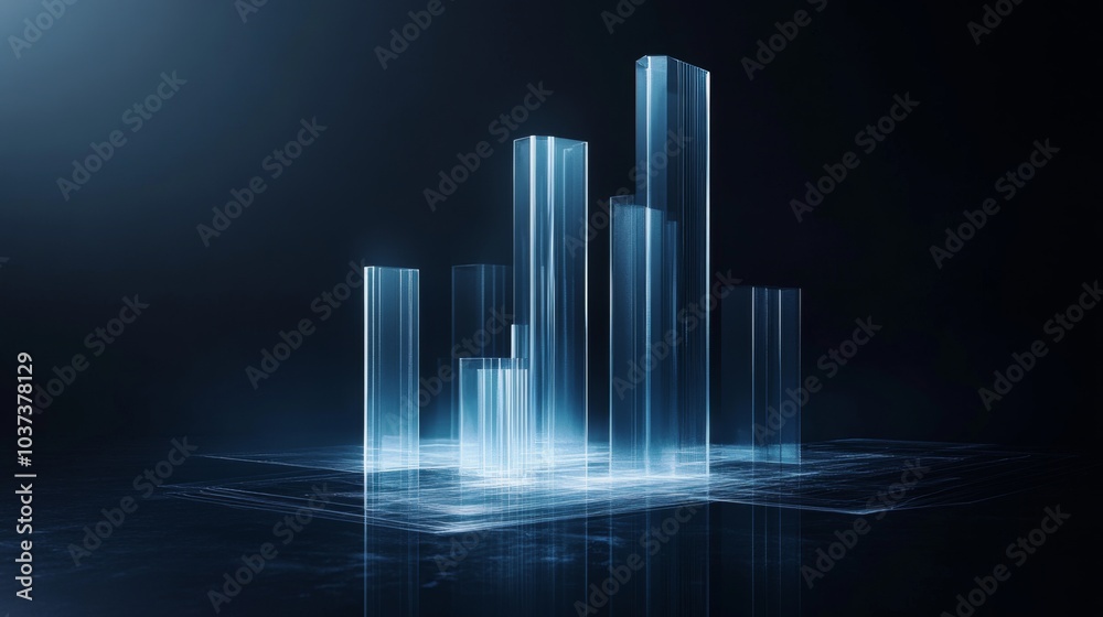 Fototapeta premium Futuristic Data Visualization with Glass Structures