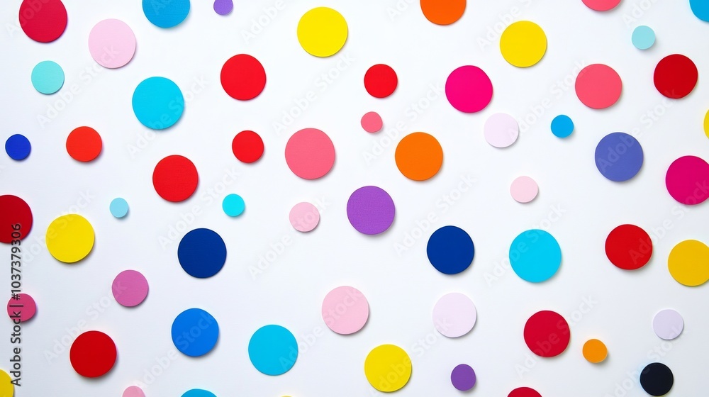 Playful Polka Dots. Bright Circles on White for a Fun, Creative Design Playful Polka Dots. Bright Circles on White for a Fun, Creative Design