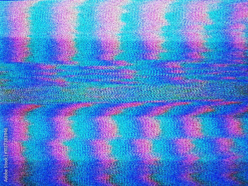 Glitch camera effect. Retro VHS background. Old video template. No signal. Static TV noise, bad TV signal.