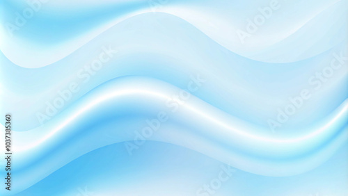 Smooth blue pastel holographic gradient background texture. Tender blue waves. Royal light blue satin fabric with soft folds and ripples. High end fabric concept for textile design and print.