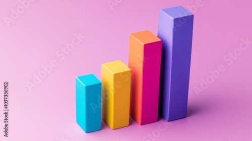 Free Download Colorful Bar Graph on Pink Background for Business Growth - GFXLoad