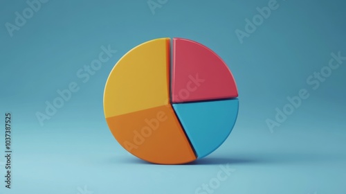 Colorful Pie Chart on Blue Background