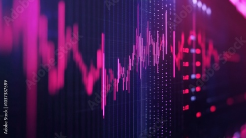 Vibrant Digital Waveform in Neon Colors