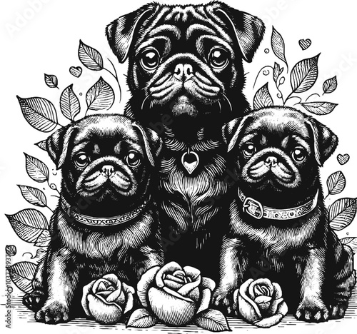 black and white dog