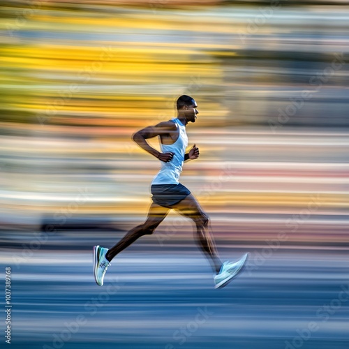 Dynamic runner in motion capturing speed and determination