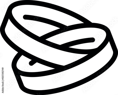 Simple illustration of two golden rings intertwined, symbolizing the unbreakable bond of marriage and the promise of a shared future