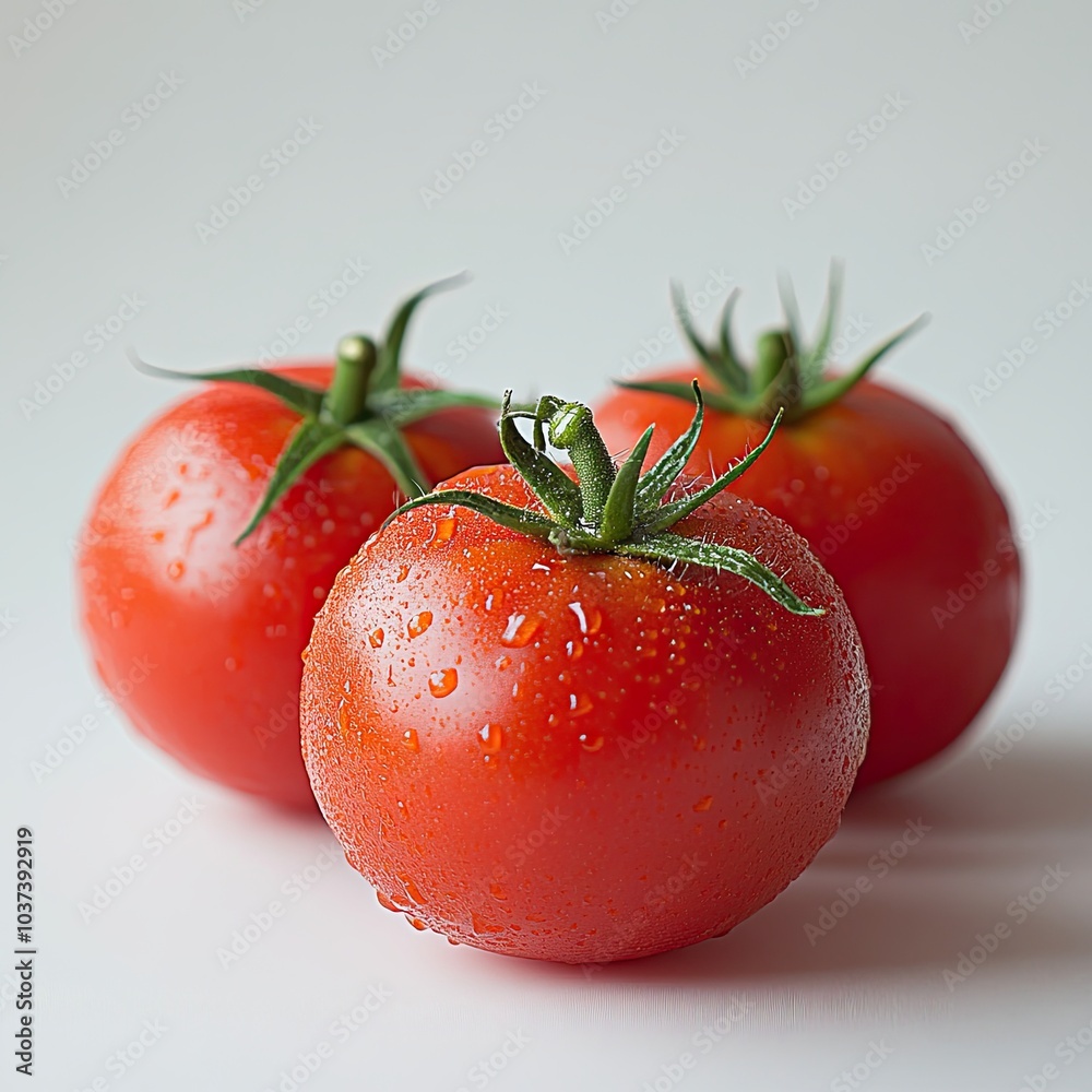 Tomato on solid white background. Product presentation. Tomato on solid white background. Product presentation.