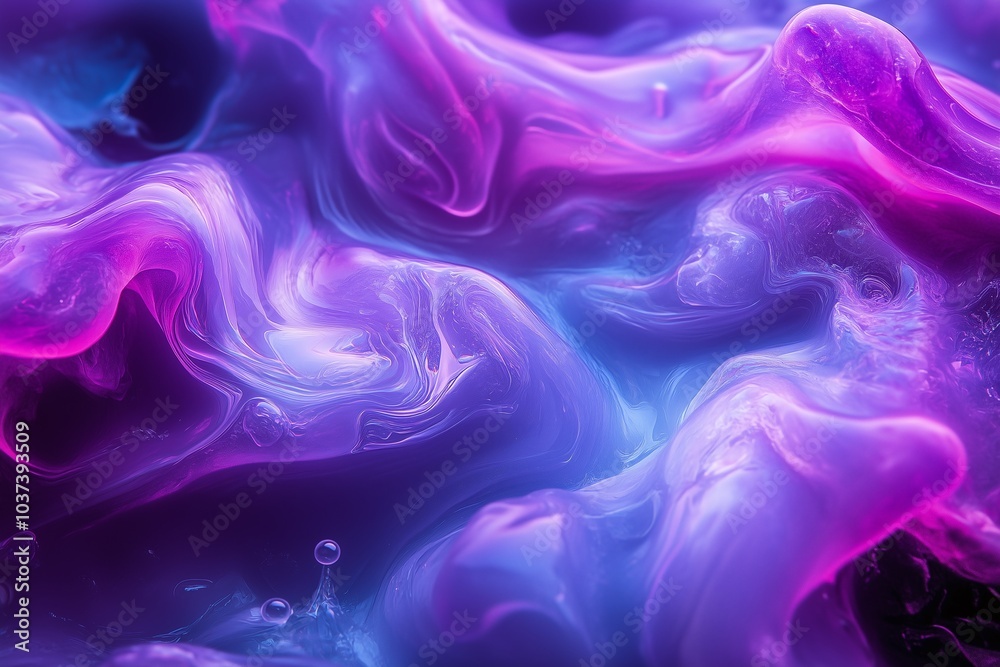 Obraz premium Ethereal Flow: Violet Smoke Abstract