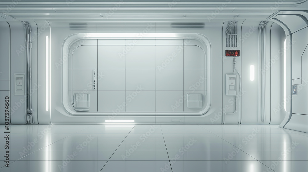 Futuristic hallway background Futuristic hallway background