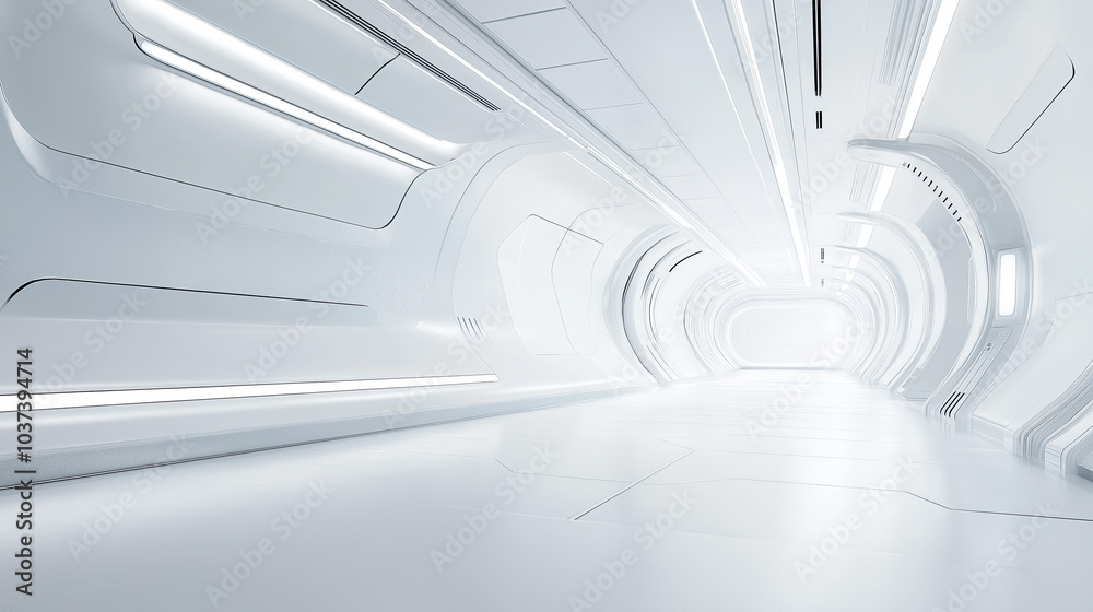 Obraz premium Futuristic hallway background
