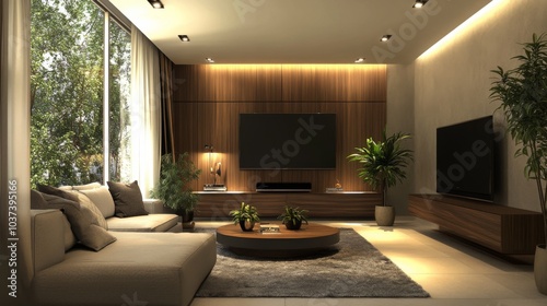 Modern Living Room with Natural Light and Elegant Design