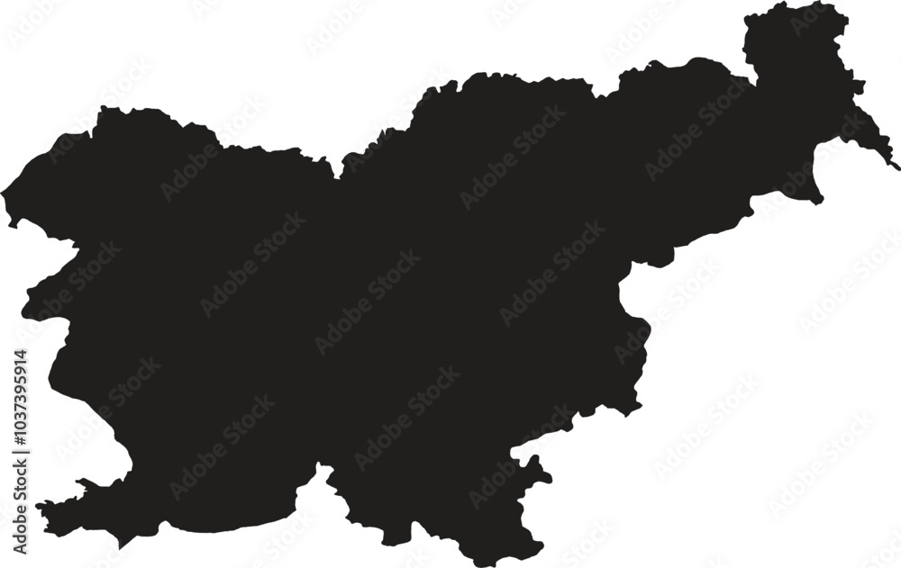 Obraz premium Black Slovenia Map